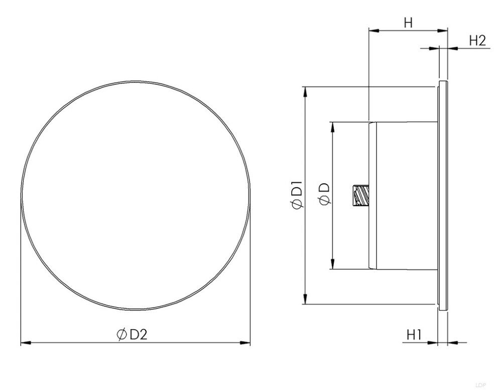 Ventilatsiooniplafoon Ø125 mm valge, universaalne
