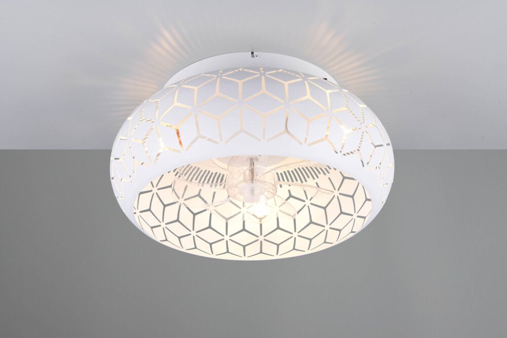 Ventilaator-valgusti Trio Bidar valge