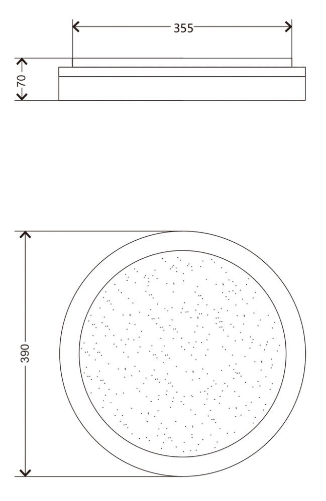 LED-plafoon Trio Solit RGB Ø 39 cm