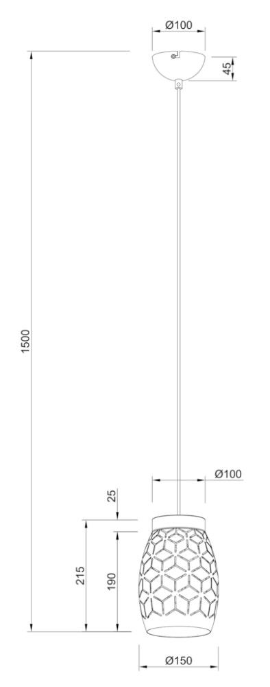 Rippvalgusti Trio Bidar  Ø 15 cm