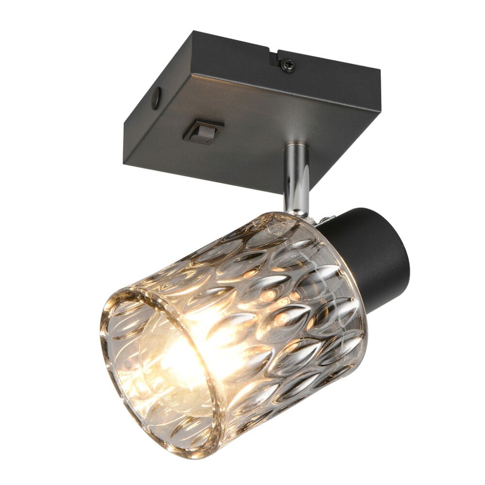 Kohtvalgusti Trio Jack mattmust/suitsuklaas 1-osaline