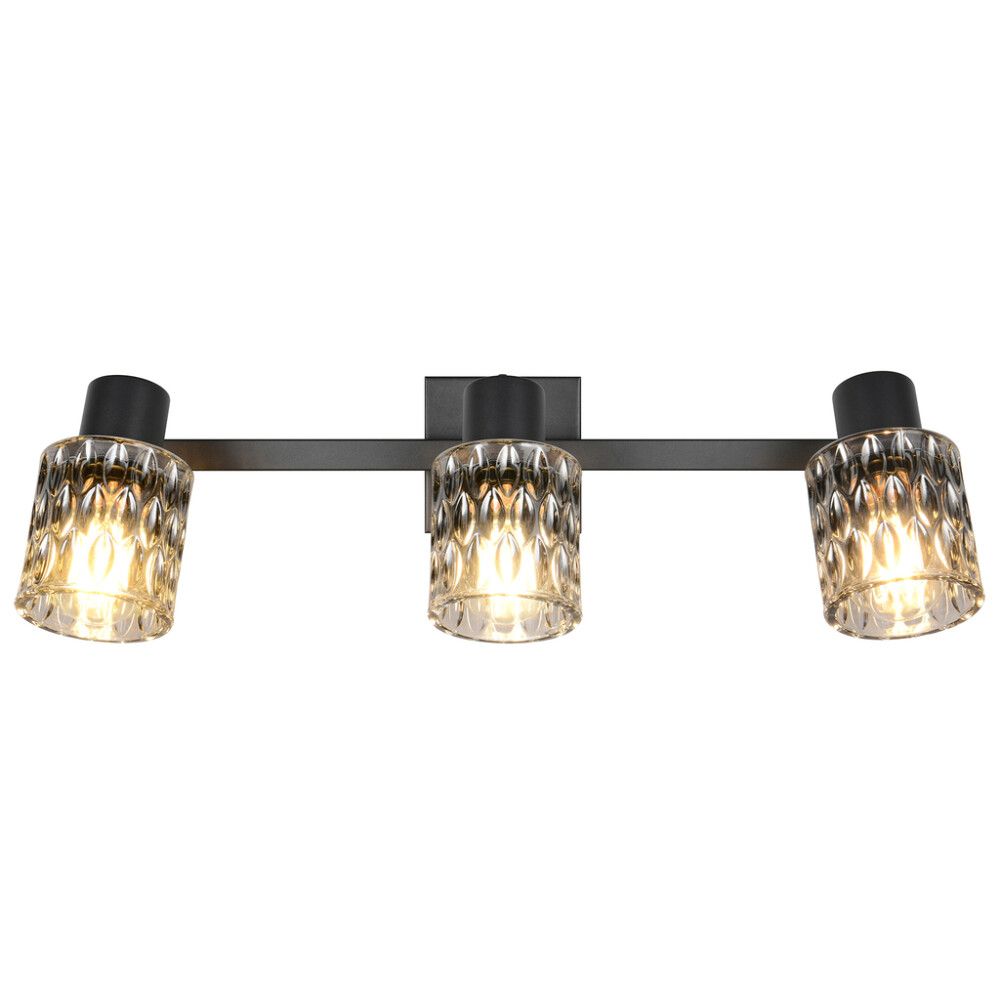 Kohtvalgusti Trio Jack mattmust/suitsuklaas 3-osaline