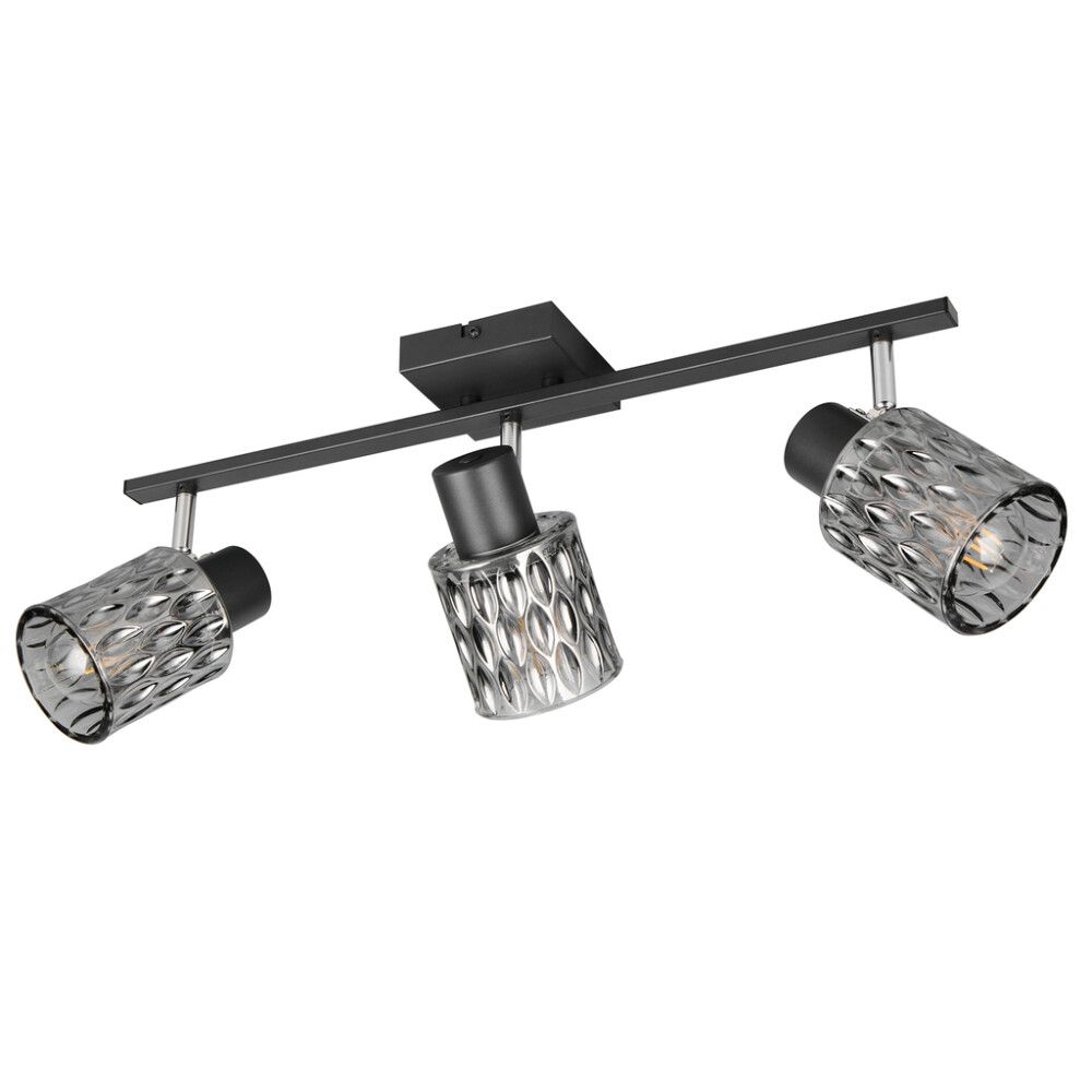 Kohtvalgusti Trio Jack mattmust/suitsuklaas 3-osaline