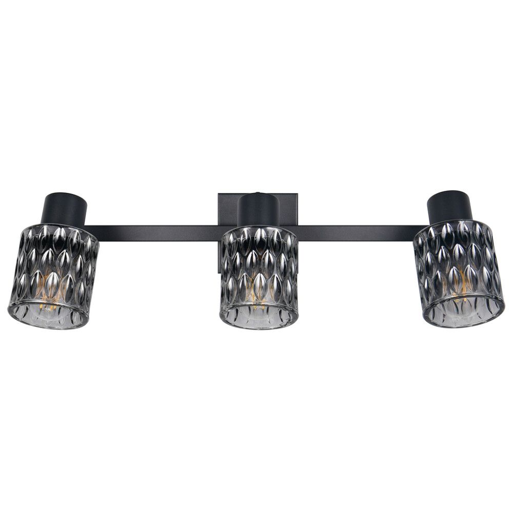 Kohtvalgusti Trio Jack mattmust/suitsuklaas 3-osaline