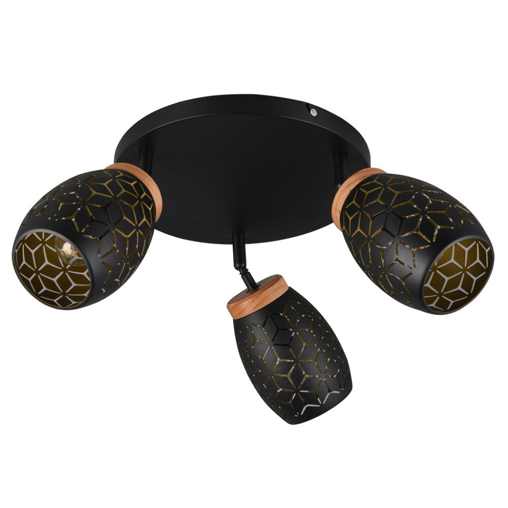 Kohtvalgusti Trio Bidar Ø 58 cm must/kuldne