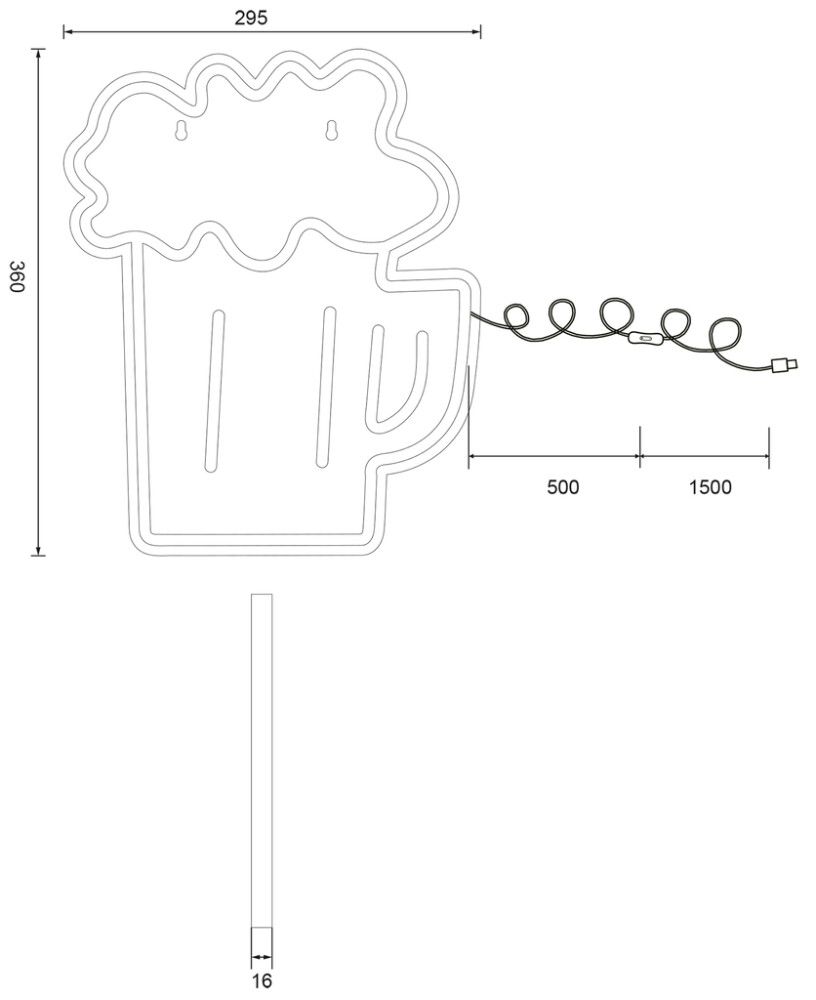 Neon-silt Trio Beer 29,5 x 36 cm