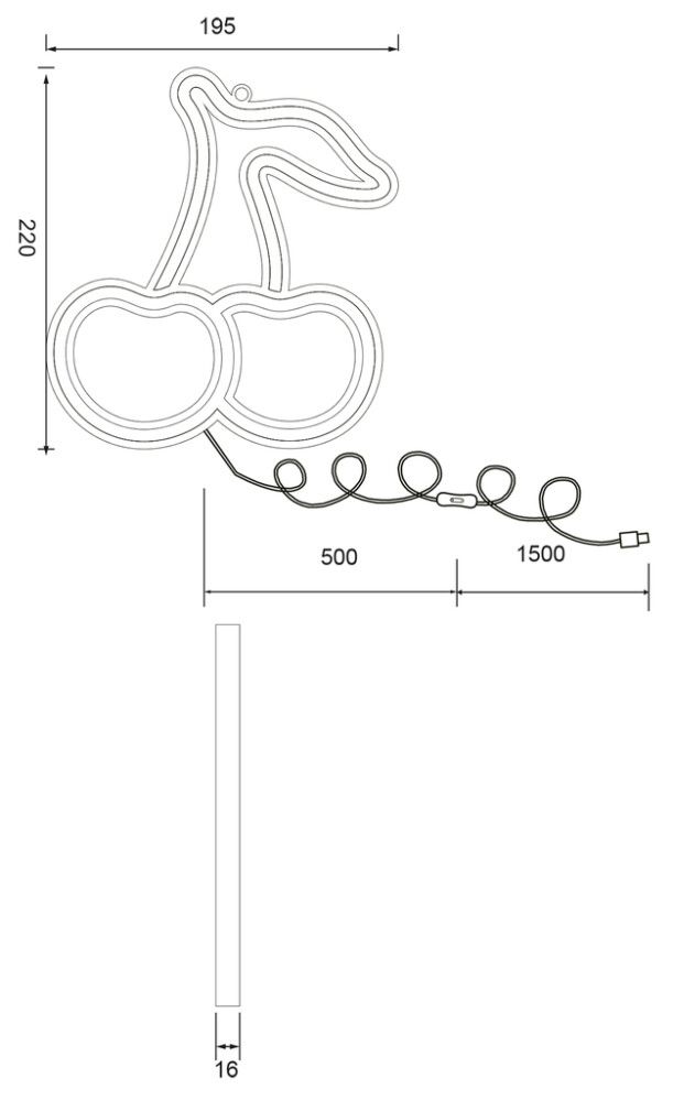 Neon-silt Trio Cerise 20 x 23,5 cm