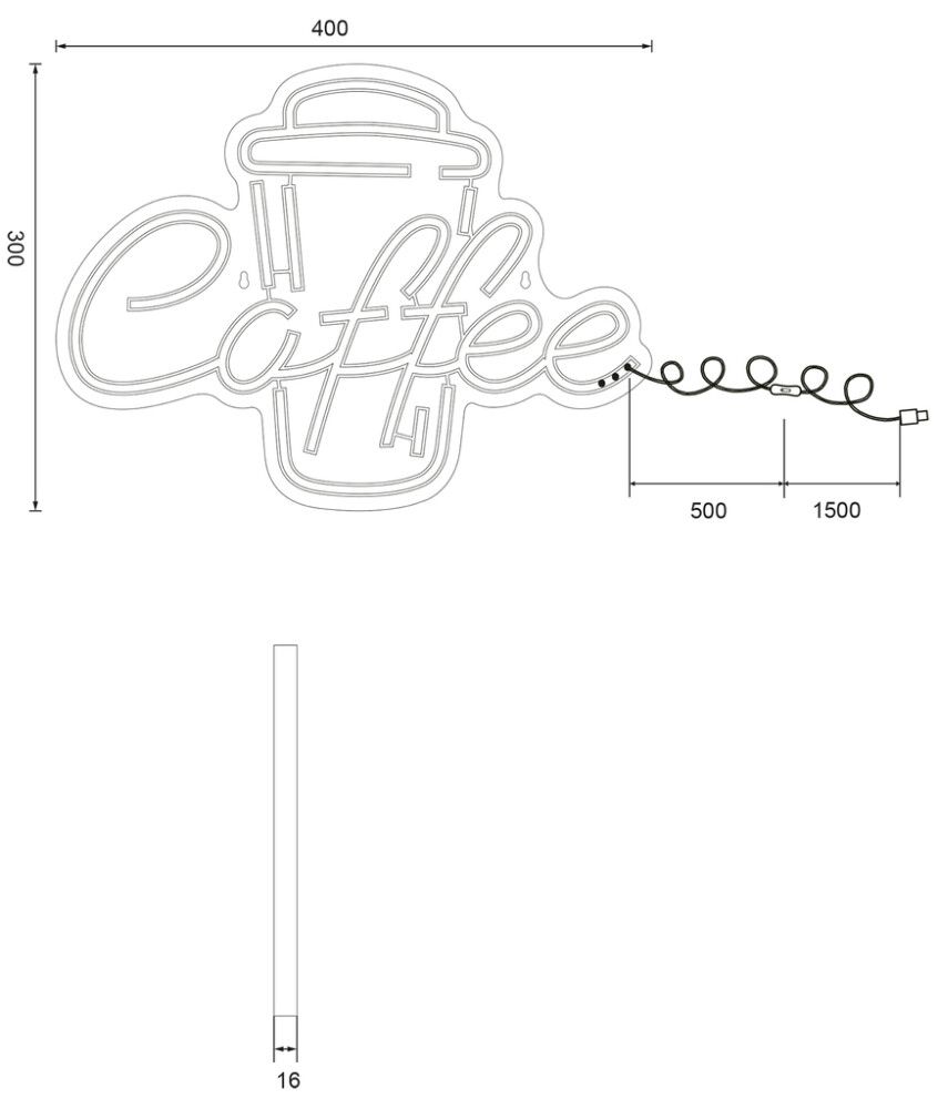 LED-seinavalgusti Reality Leuchten Coffee