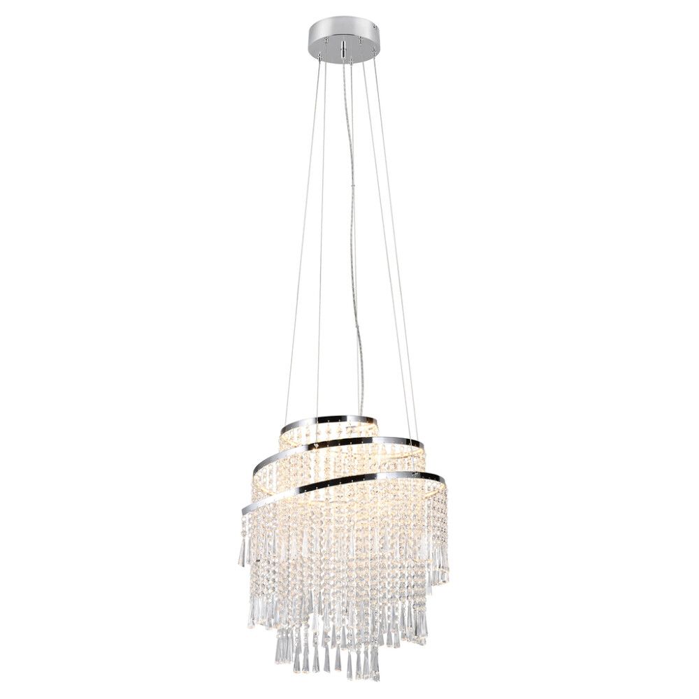 LED-rippvalgusti Trio Pomp kroom Ø 48 cm