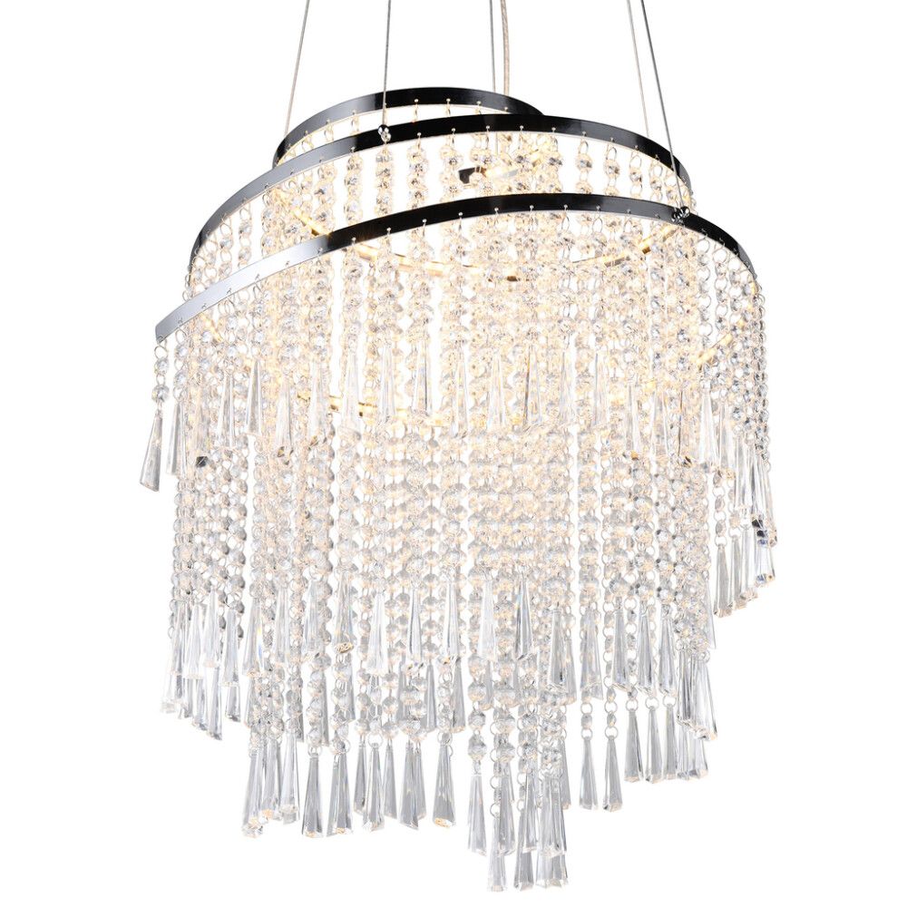 LED-rippvalgusti Trio Pomp kroom Ø 48 cm