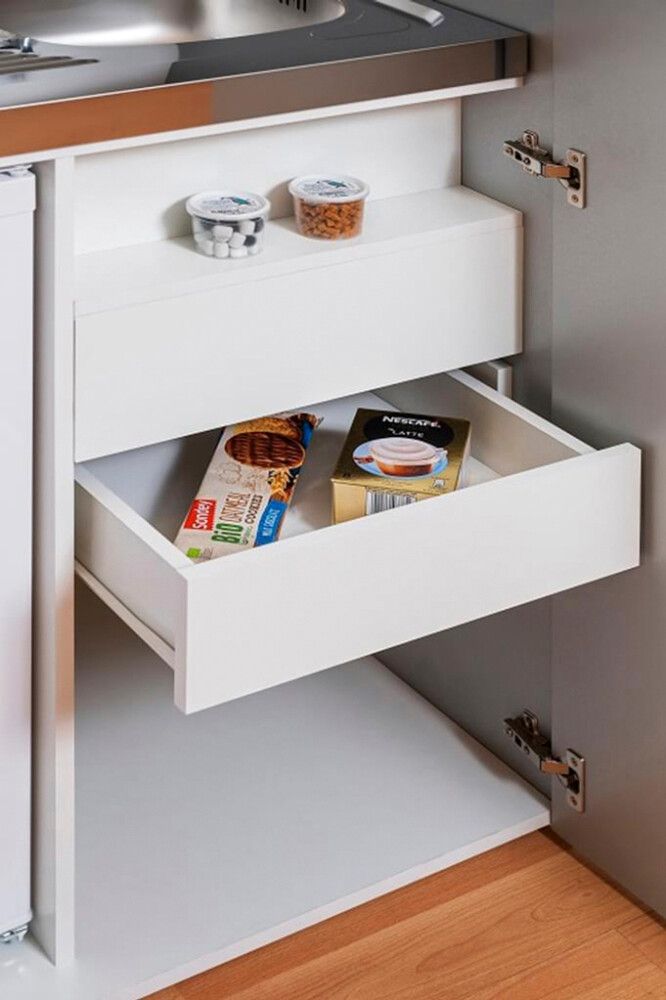 Miniköök Respekta SKWSS 1,04 m valge/must