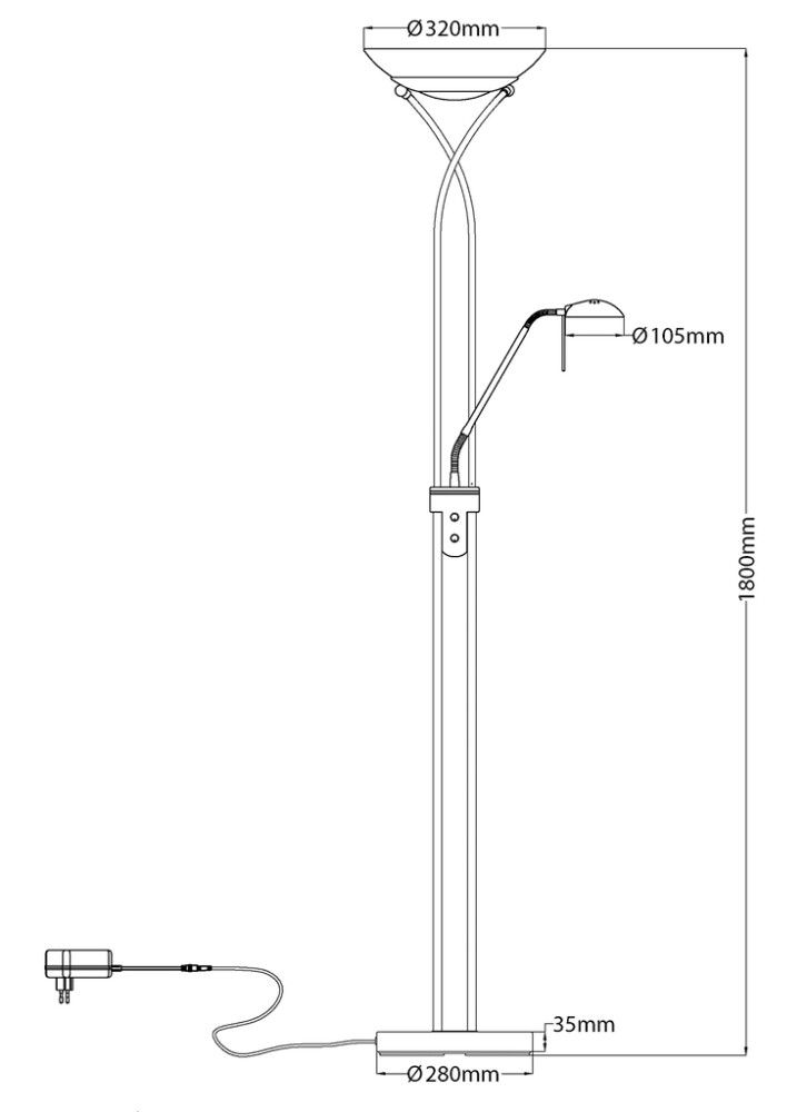 Põrandavalgusti Aneta Cannes antiik 32 x 46 x 180 cm