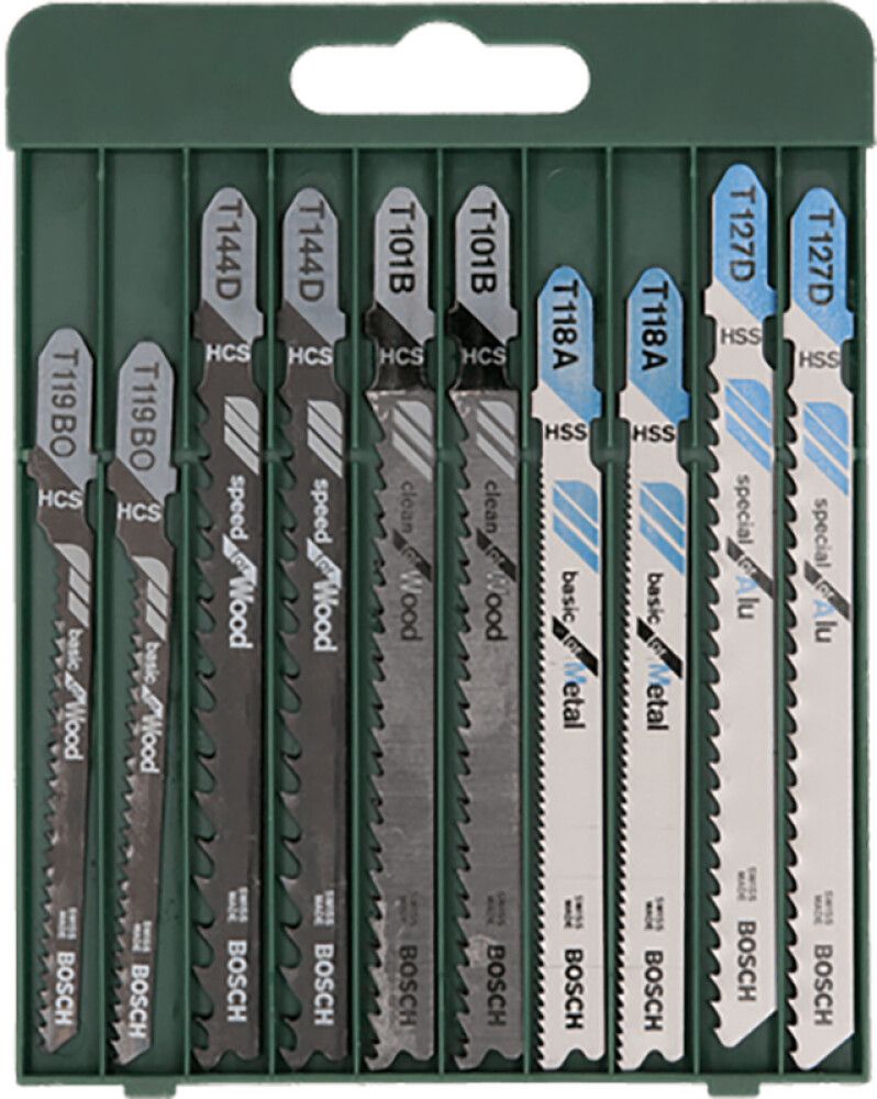 Tikksaeterade komplekt Bosch T-kinnitus 10-osaline