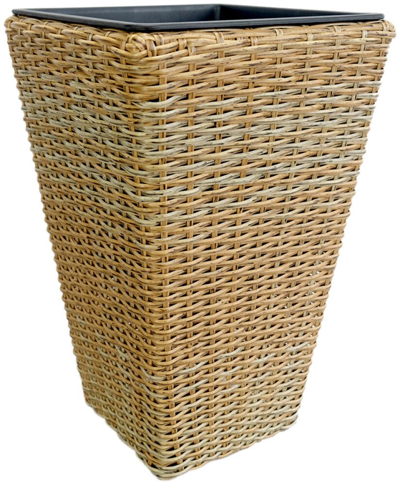 Õuepott polürotang 31 x 31 x 50 cm, helepruun