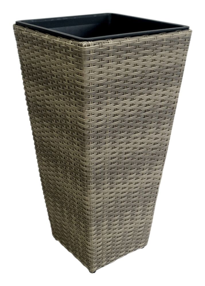 Õuepott polürotang 35 x 35 x 70 cm, hall