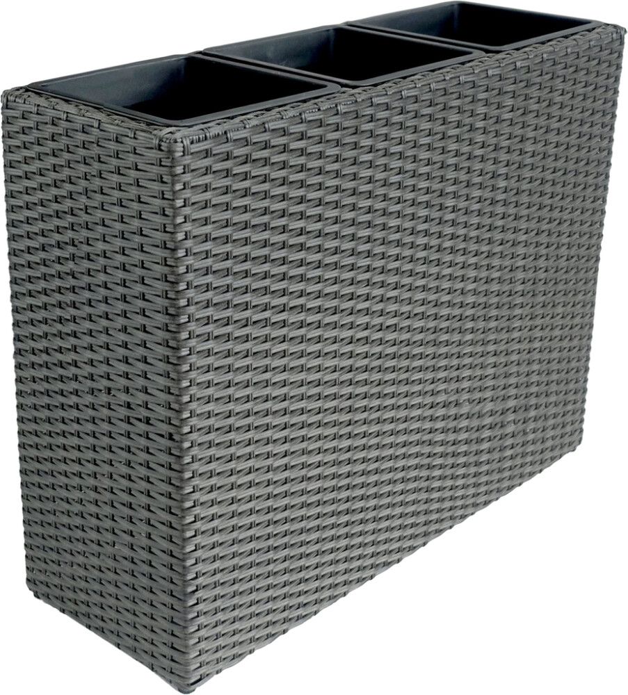 Õuepott polürotang 60 x 28 x 78 cm, must