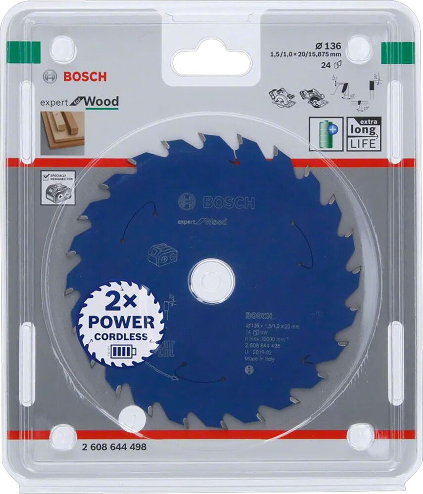 Saeketas Bosch Expert for Wood 136 x 20 mm 24T