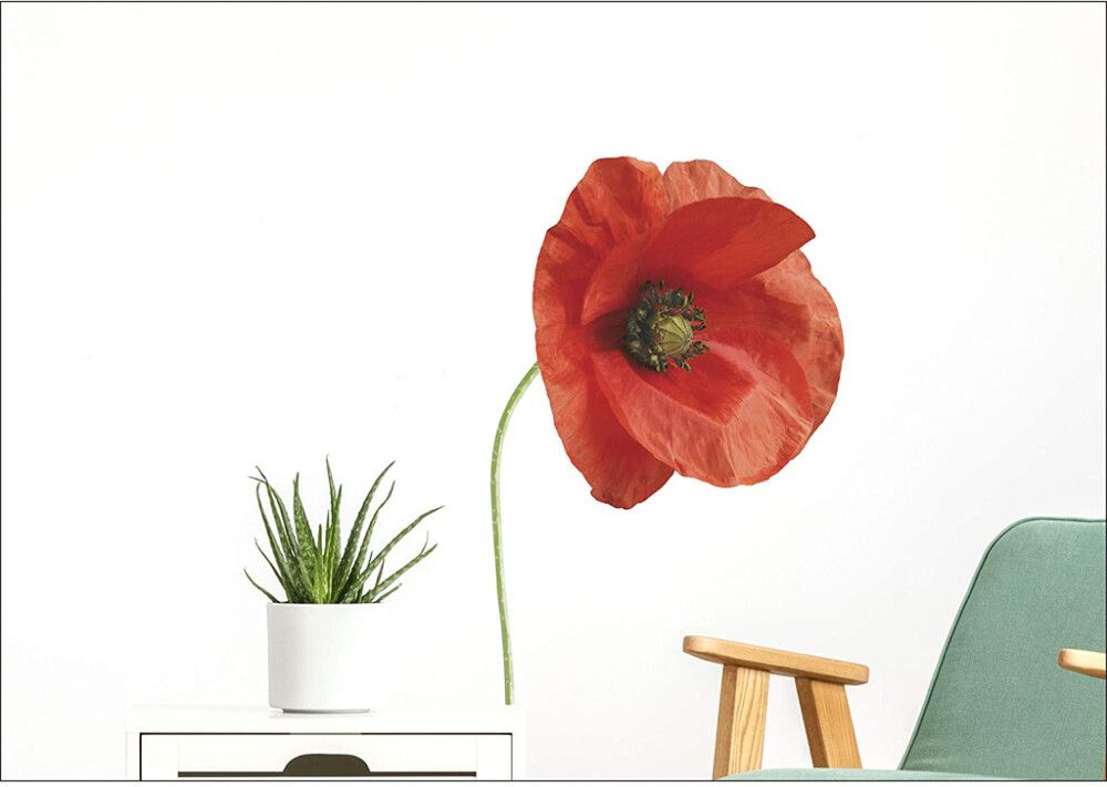 Posterkleebis Plage Punased Lilled 24 x 68 cm