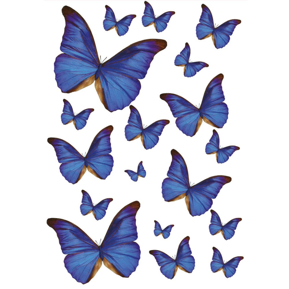 Sisustuskleebis Plage sinised liblikad 48 x 68 cm