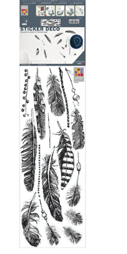 Posterkleebis  Feathers  B&W 24 x 68 cm