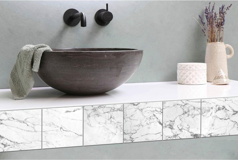 Sisustuskleebis Plage Marmor 6 tk, valge