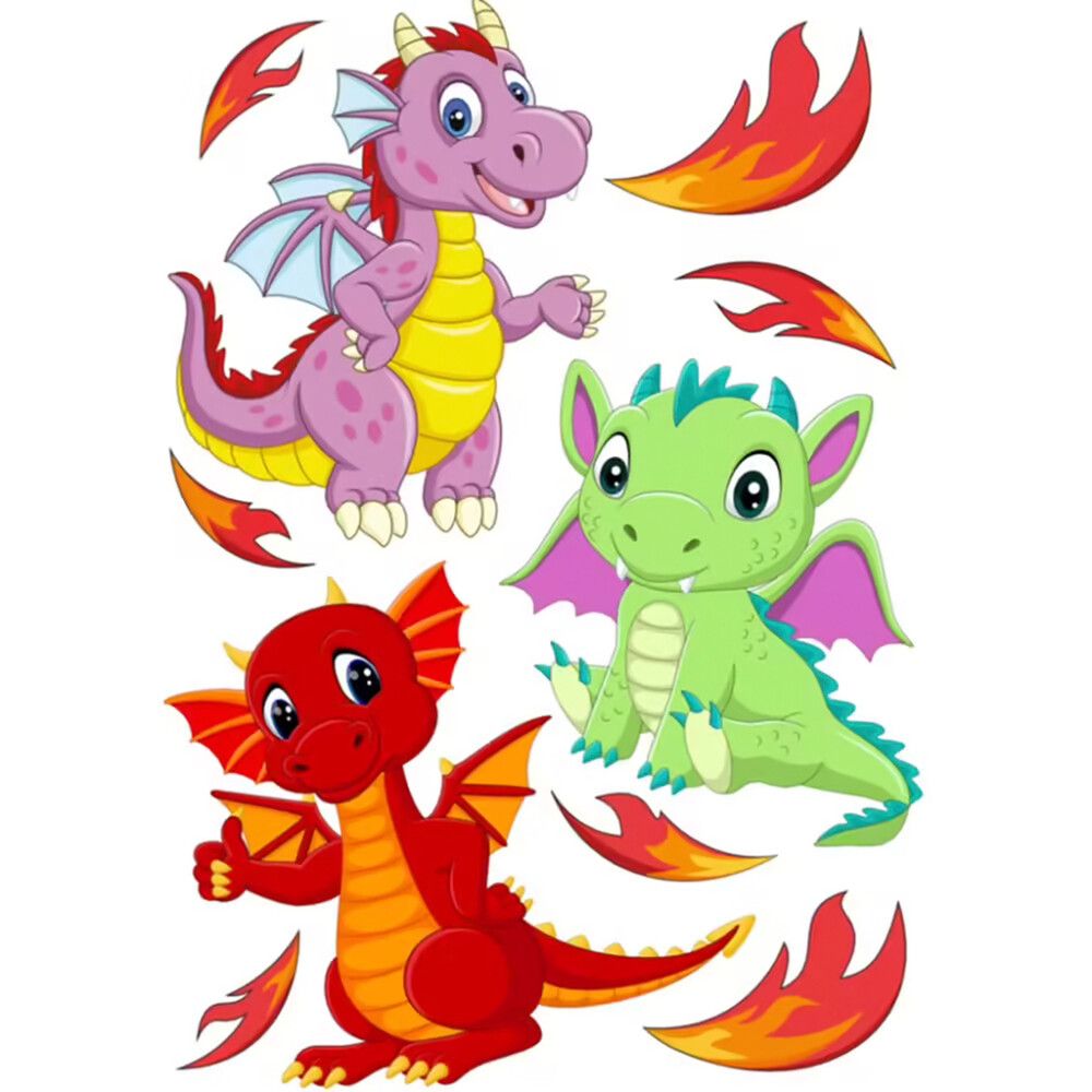 Sisustuskleebis Dragon Kids 48 x 68 cm