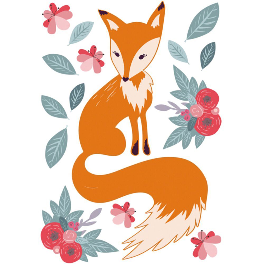 Sisustuskleebis Sweet Fox 48 x 68 cm