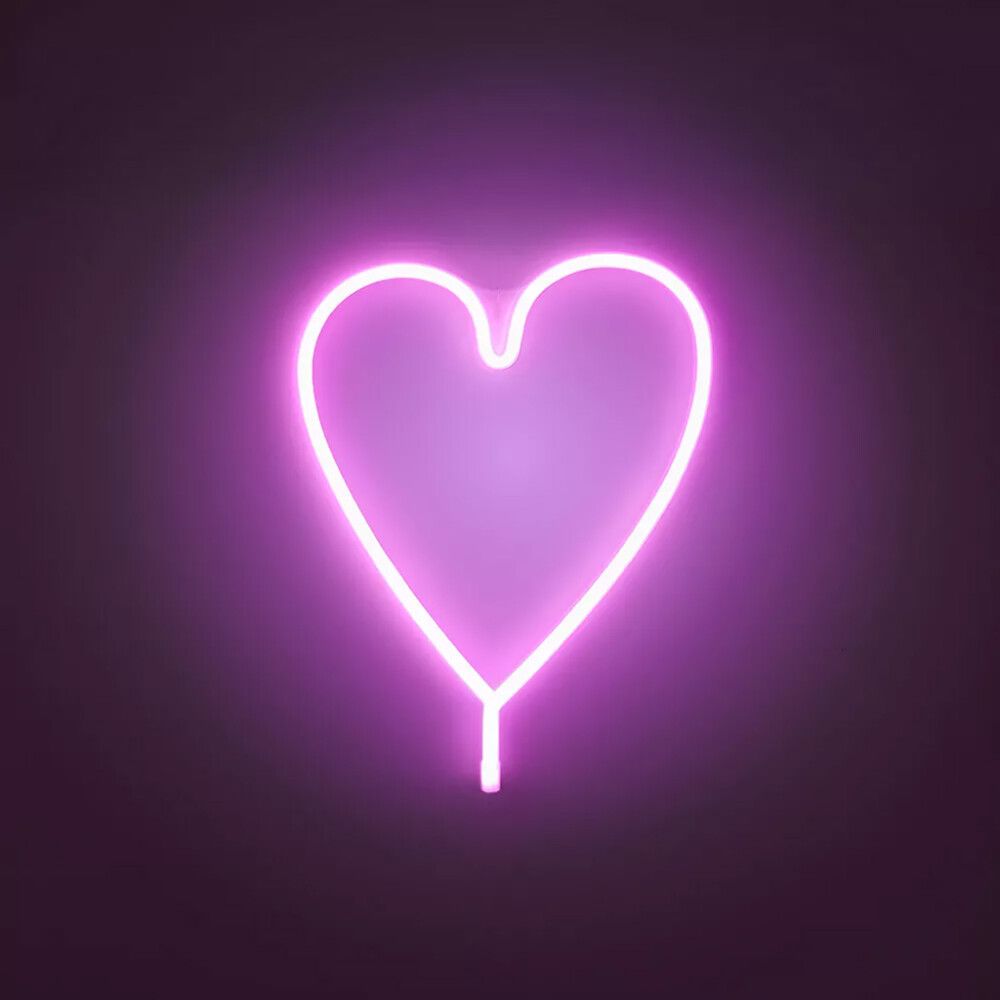 Neon-pilt Süda USB 1 x LED 7W 29 x 38 x 2 cm, roosa