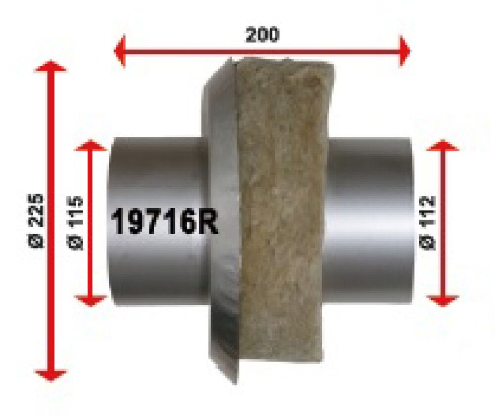 Suitsutoru müürimihülss kraega Misa T600 Ø 115 mm