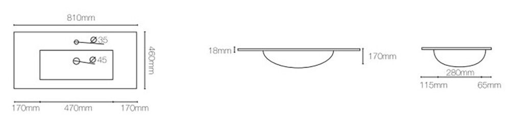 Valamukapp valamuga Ordonez Malaga 80 cm matt valge