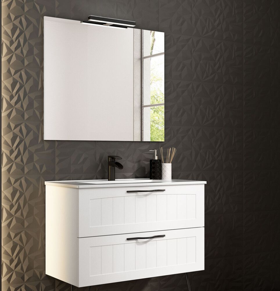 Valamukapp valamuga Ordonez Cottage 80 cm matt valge