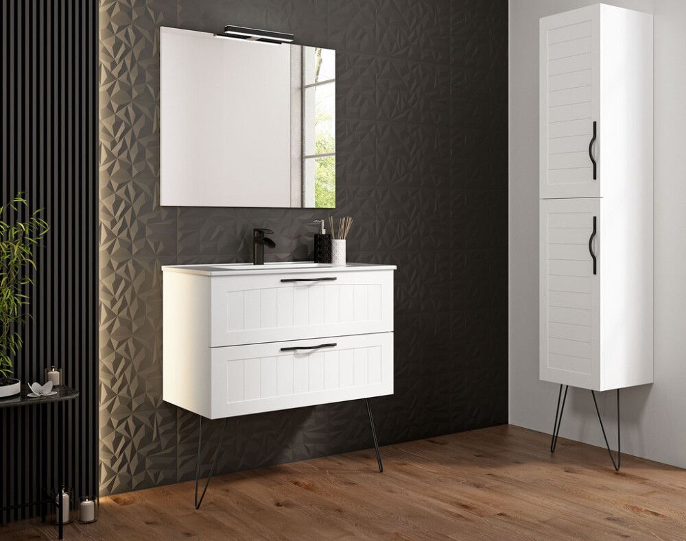 Valamukapp valamuga Ordonez Cottage 80 cm matt valge