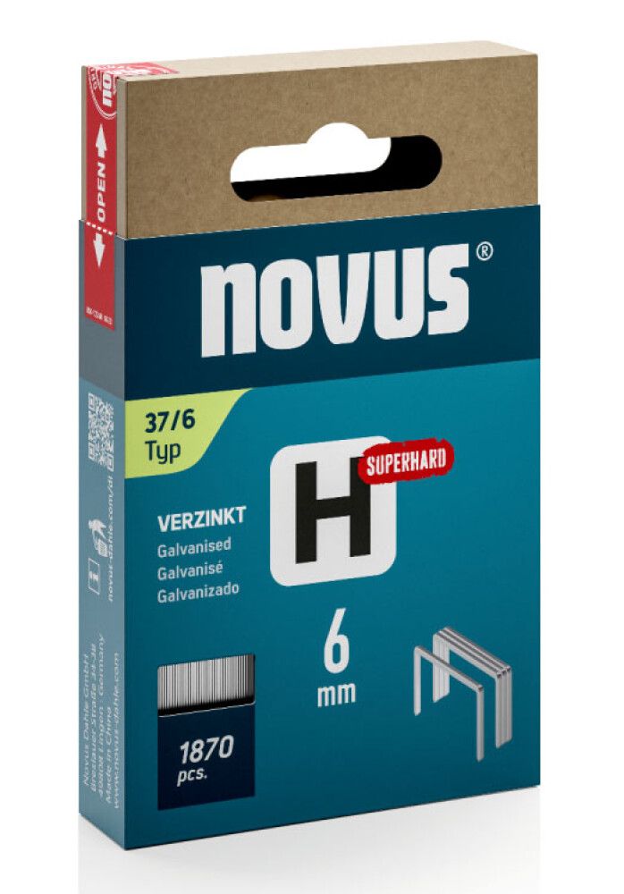 Klambrid Novus H37/6 mm Superhard tsingitud 1870 tk