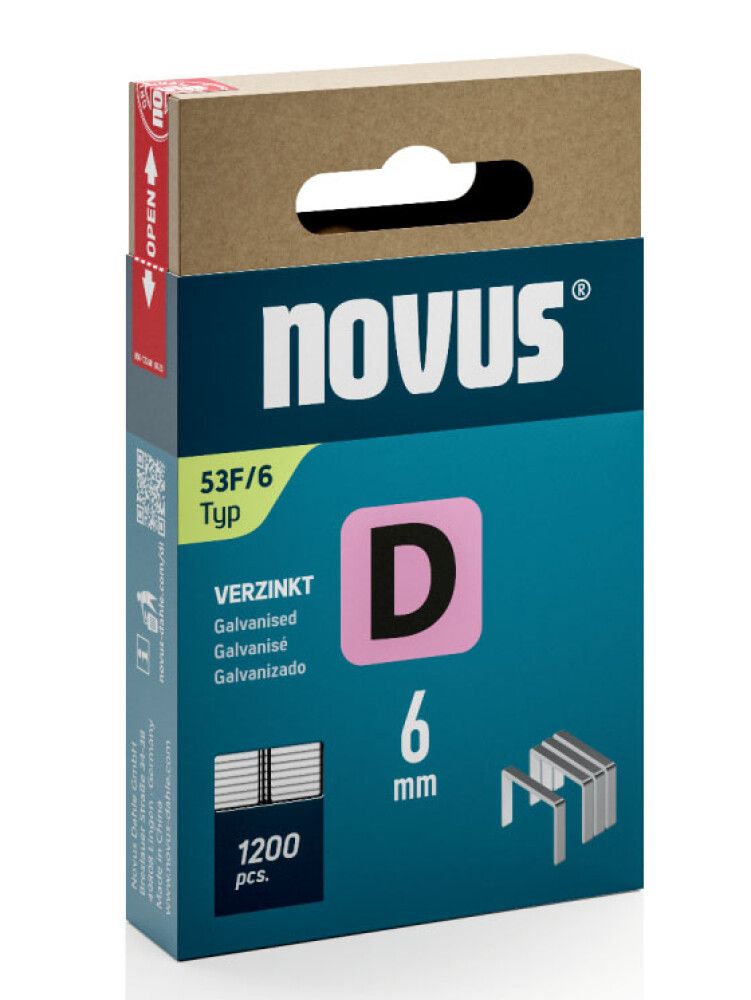 Klambrid Novus D53F/6 mm tsingitud 1200 tk