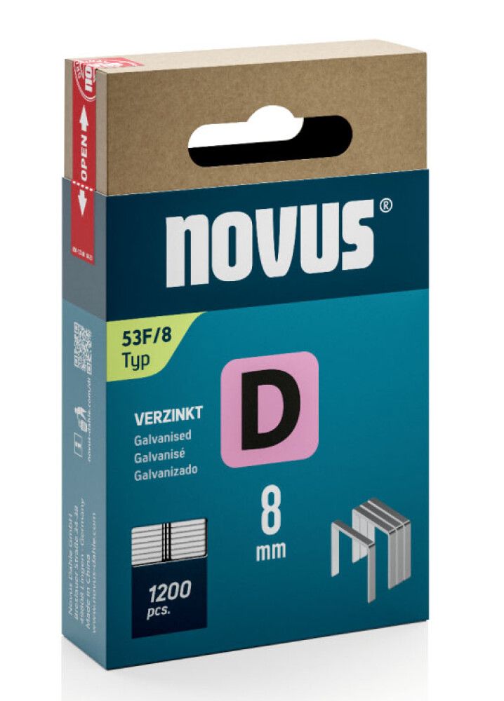 Klambrid Novus D53F/8 mm tsingitud 1200 tk