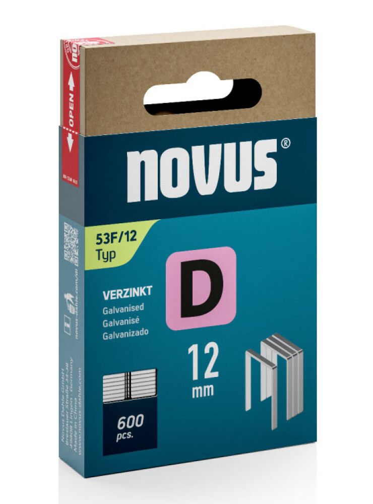 Klambrid Novus D53F/12 mm tsingitud 600 tk