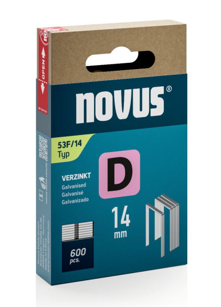 Klambrid Novus D53F/14 mm tsingitud 600 tk
