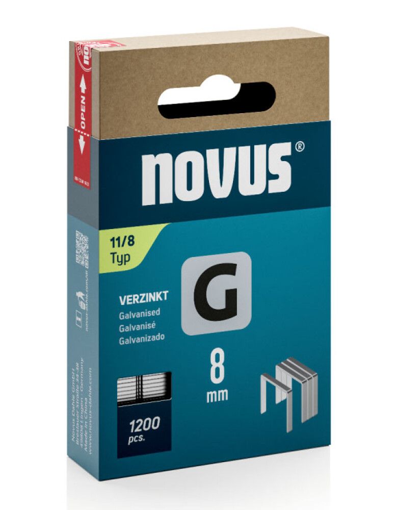 Klambrid Novus G11/8 mm tsingitud 1200 tk