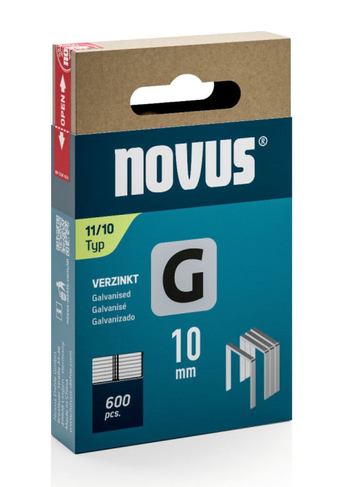 Klambrid Novus G11/10 mm tsingitud 600 tk