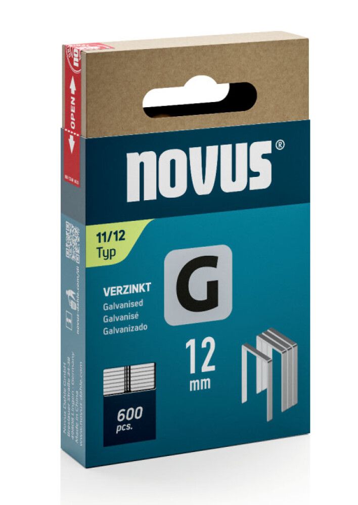 Klambrid Novus G11/12 mm tsingitud 600 tk