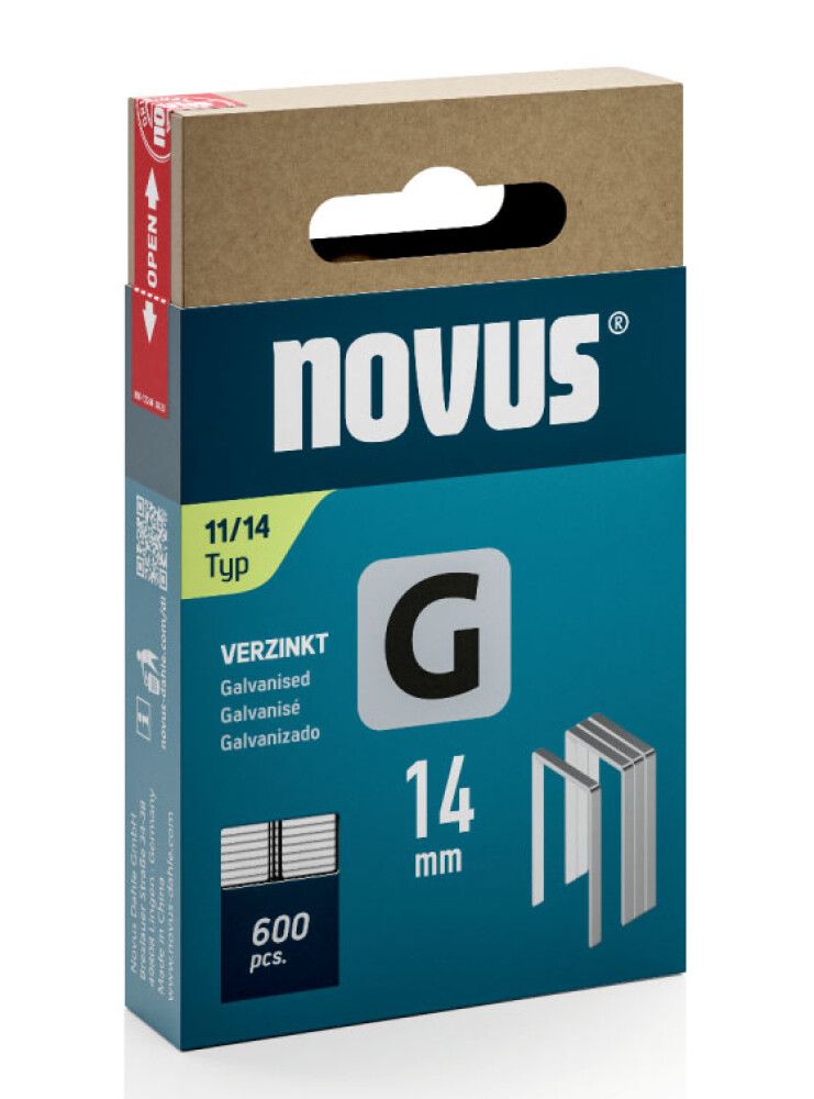 Klambrid Novus G11/14 mm tsingitud 600 tk