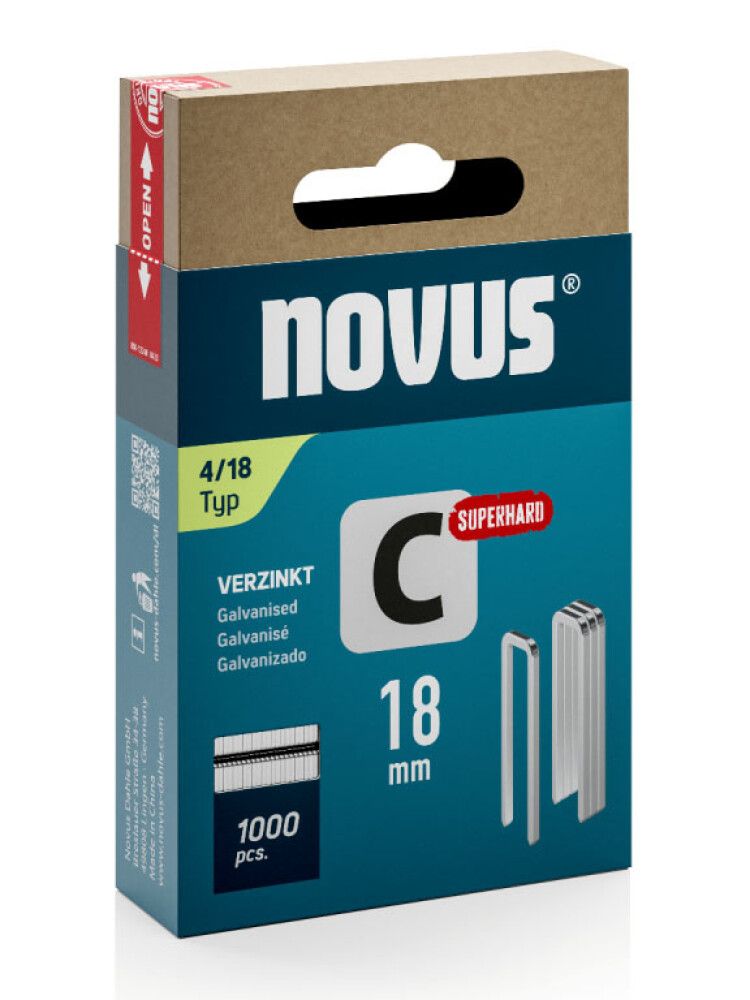 Klambrid Novus C4/18 mm Superhard tsingitud 1000 tk