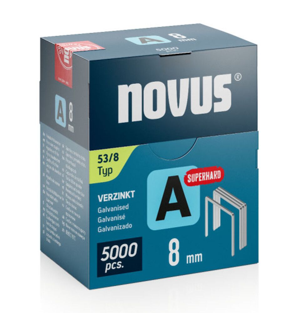 Klambrid Novus A53/8 mm Superhard tsingitud 5000 tk