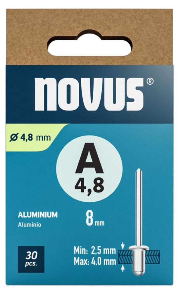 Needid Novus alumiinium A 4.8 X 8 mm 70 tk