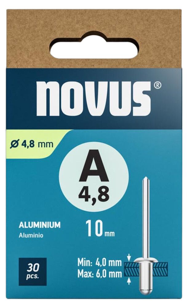 Needid Novus alumiinium A 4.8 x 10 mm 30 tk