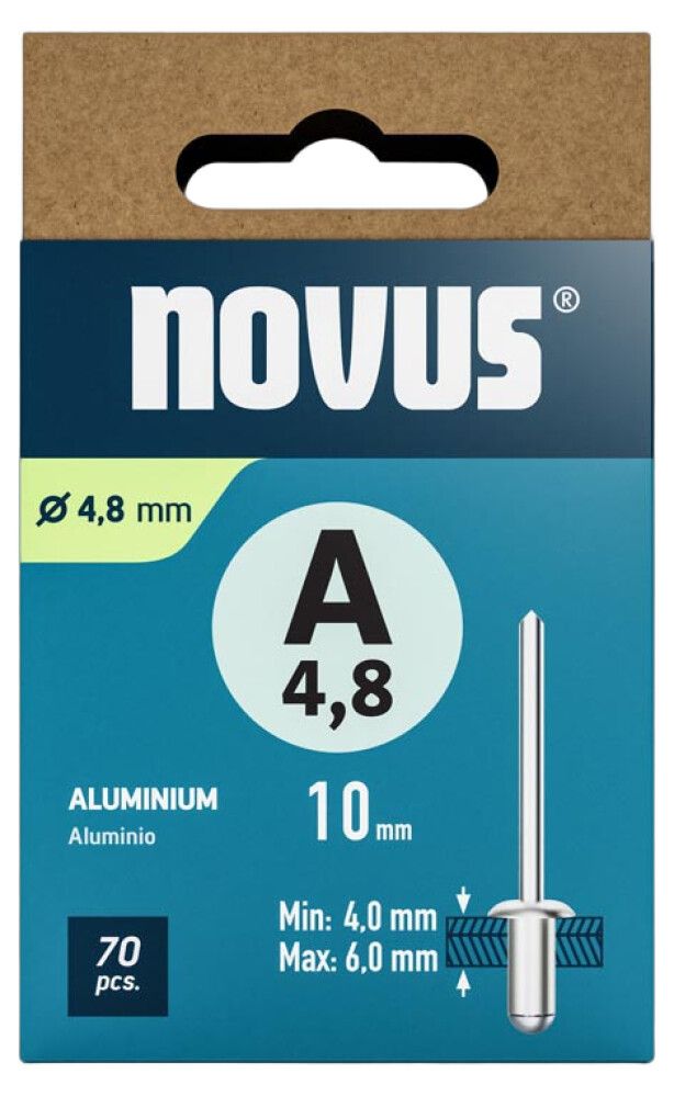Needid Novus alumiinium A 4.8 X 10 mm 70 tk