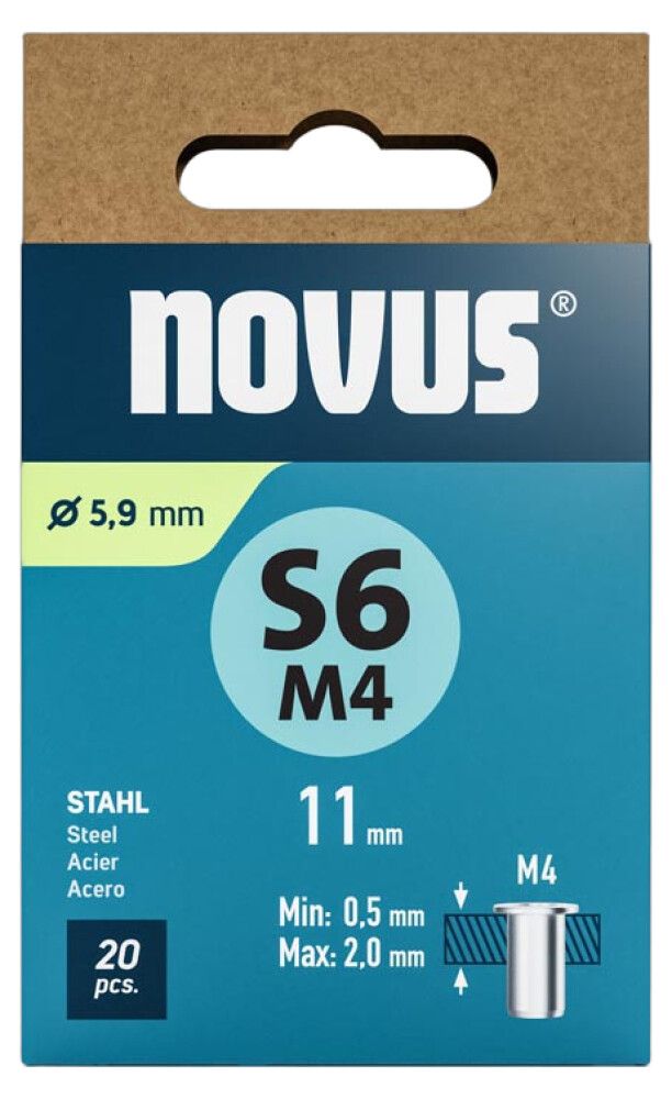 Keermeneet Novus teras M 4 X 11 mm 20 tk