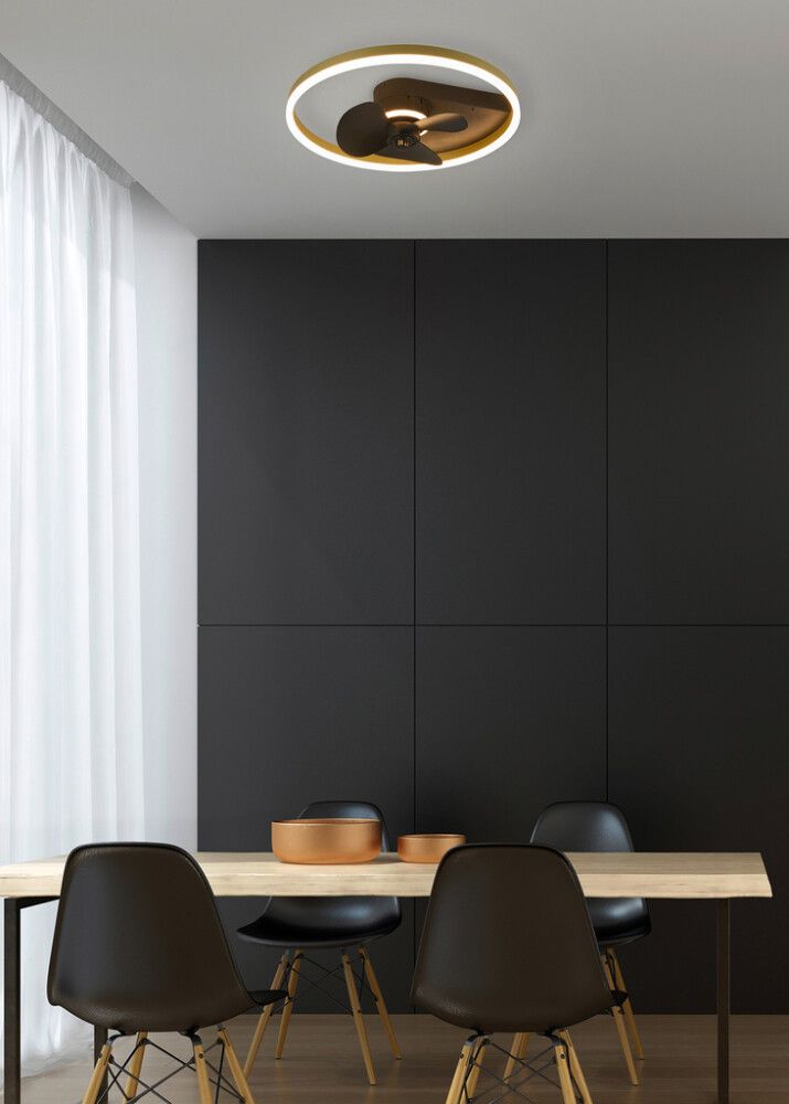 LED-plafoon ventilaatoriga Reality Borgholm Ø 50 cm