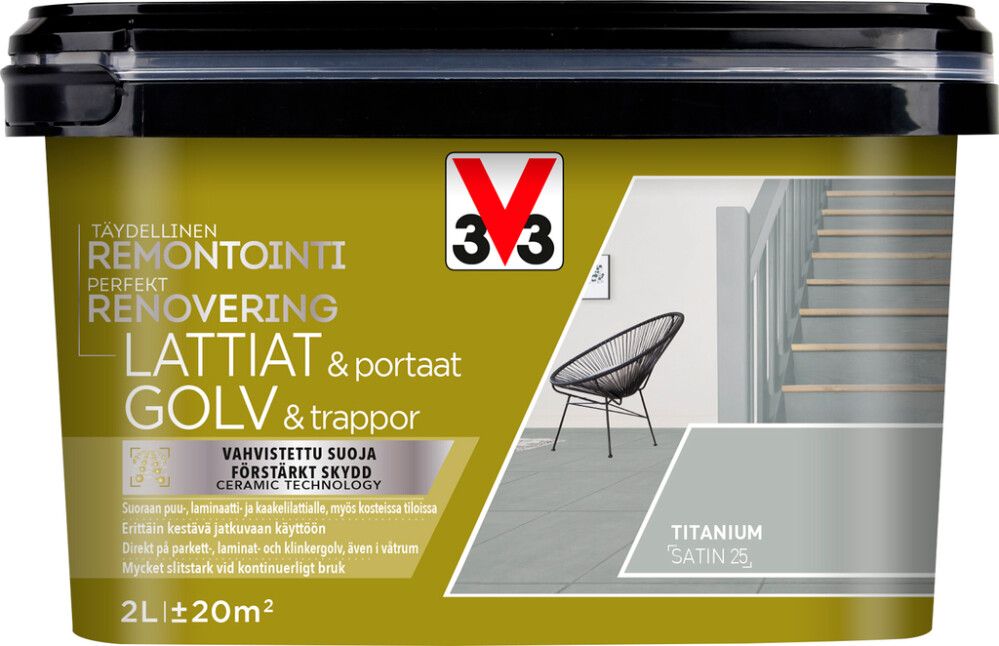Põrandavärv V33 Lattiat & portaat Titanium