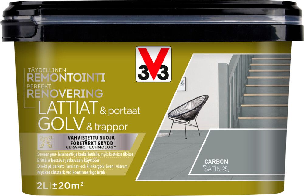 Põrandavärv V33 Lattiat & portaat Carbon